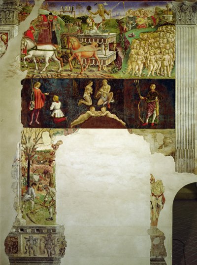 Allegory of May: Astrological Symbols of Gemini and Triumph of Apollo by Francesco del Cossa